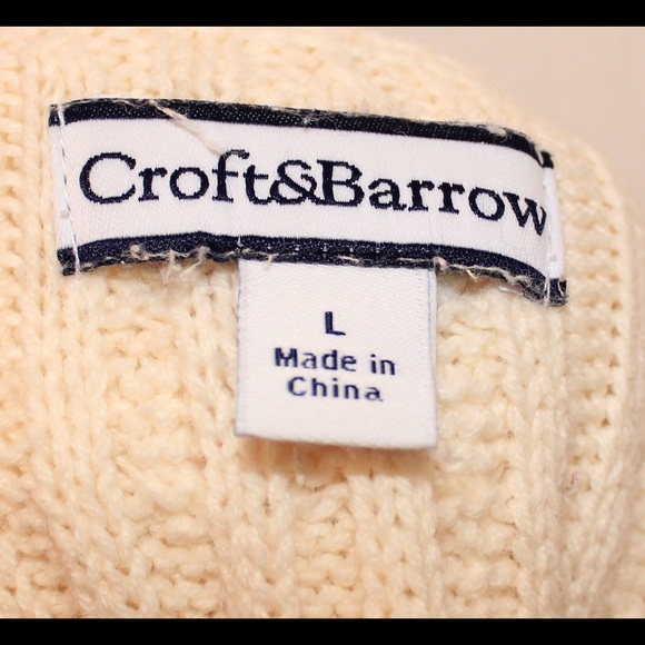 Croft & Barrow Womens Cream/White Sweater - Picture 4 of 5